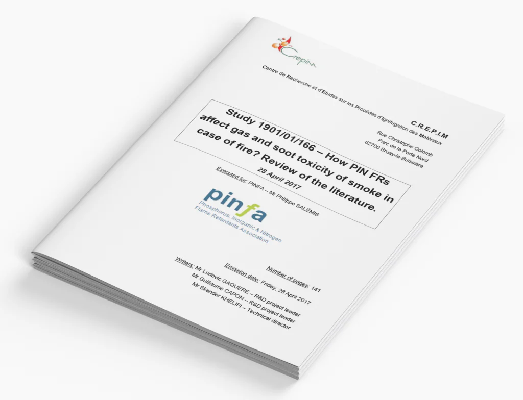 How PIN FRs affect gas and soot toxicity of smoke in case of fire? Review of the literature
