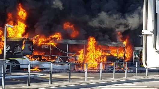 City shuttle bus fire closes Paris-Orly airport