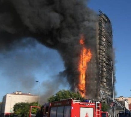 Torre del Moro tower cladding fire Milan