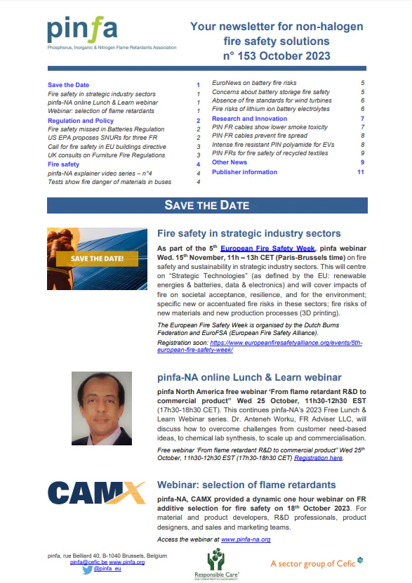 Pinfa Newsletter – Issue 153 – October 2023