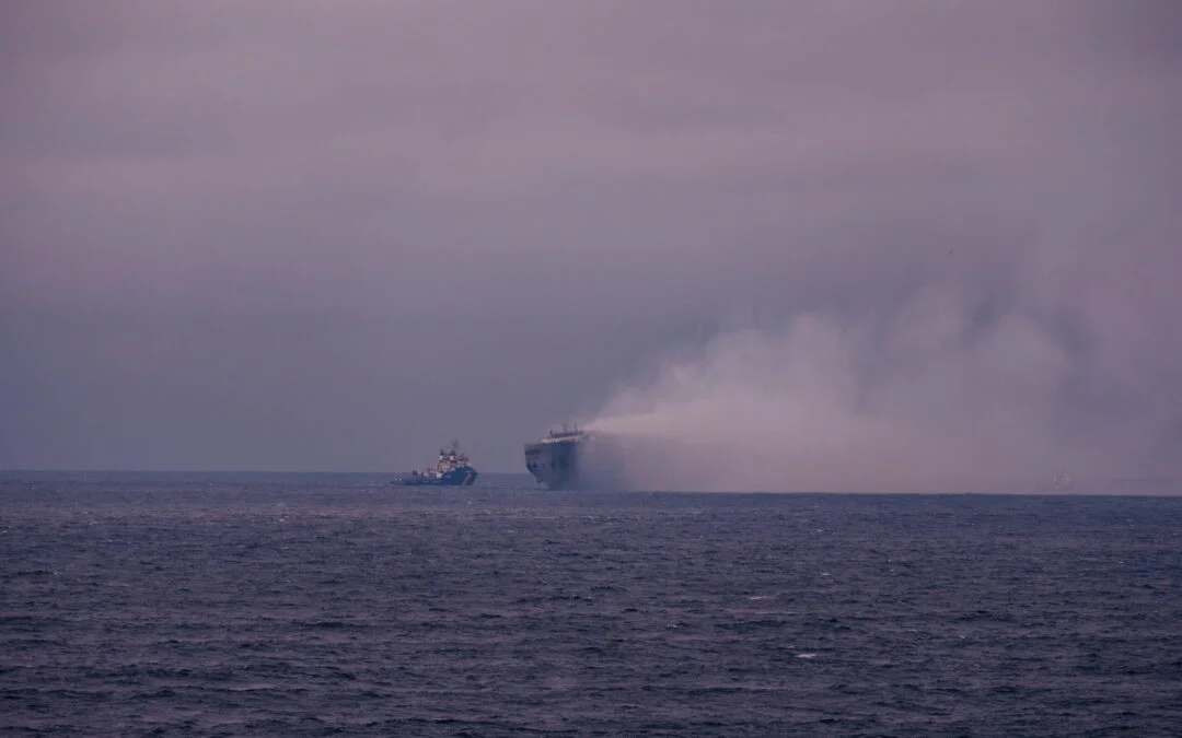 Car transport ship fires