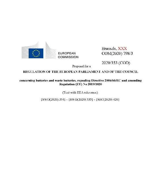 New EU Batteries Regulation proposal