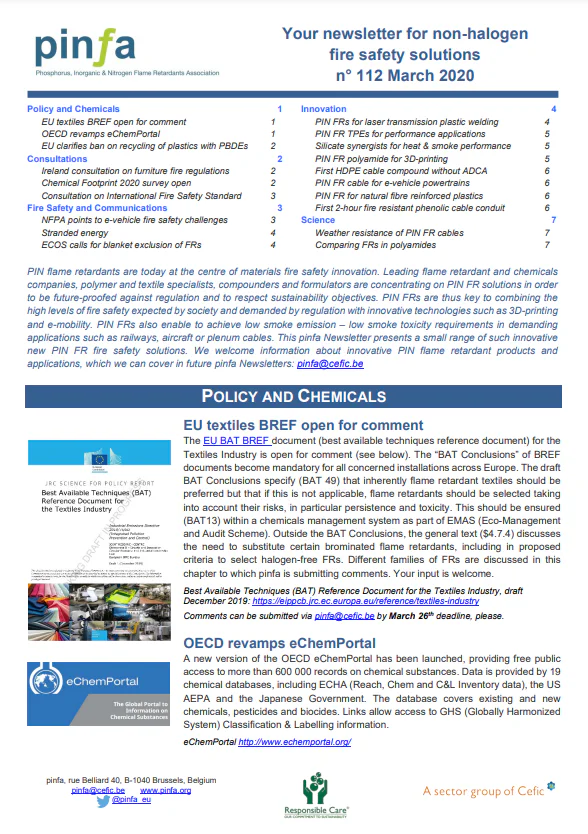 Pinfa Newsletter – Issue 112 – March 2020