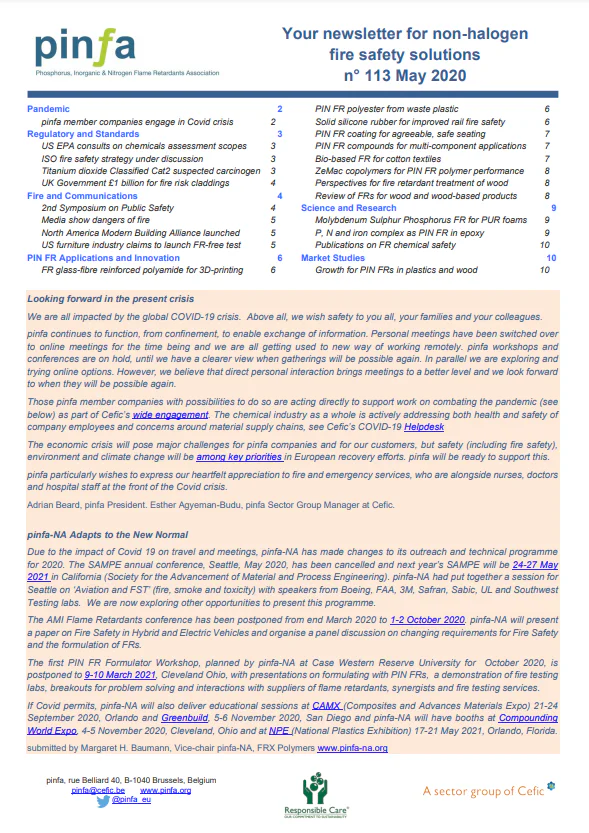 Pinfa Newsletter – Issue 113 – May 2020