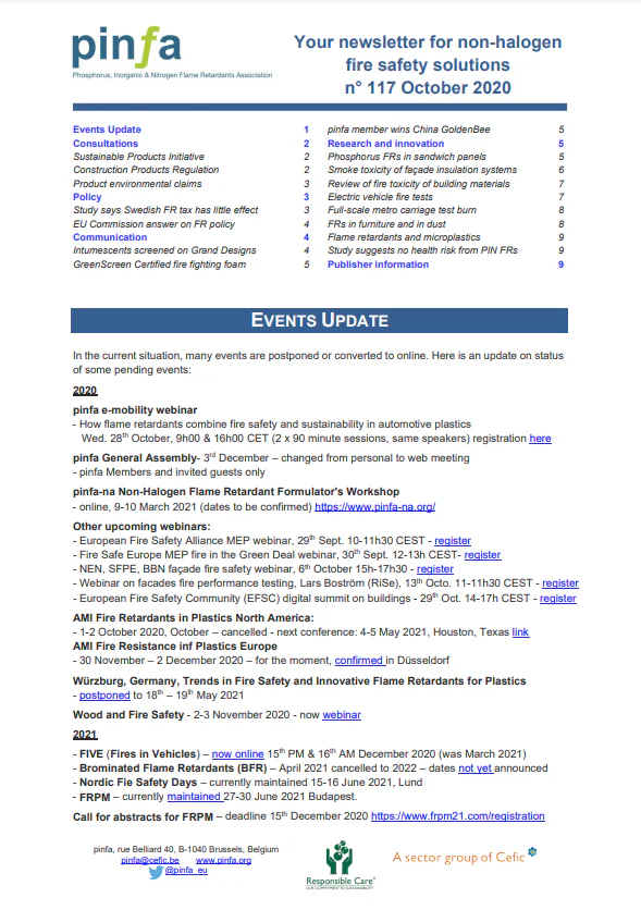 Pinfa Newsletter – Issue 117 – October 2020