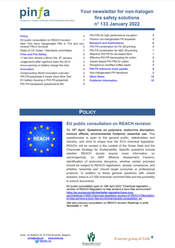 Pinfa Newsletter – Issue 133 – January 2022