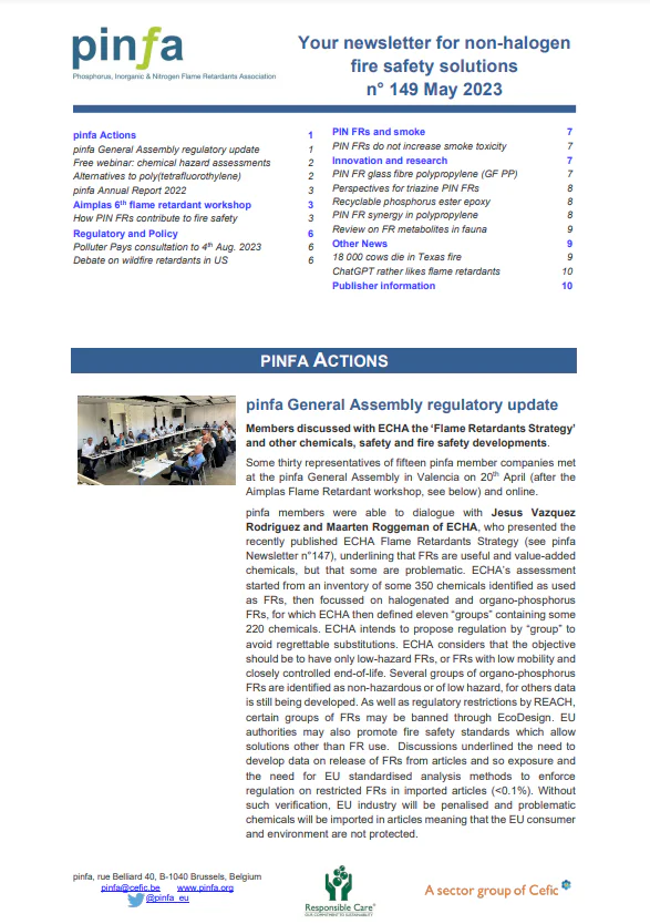 Pinfa Newsletter – Issue 149 – May 2023