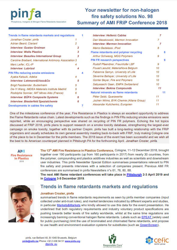 Pinfa Newsletter – Issue 98 – FRiP 2018