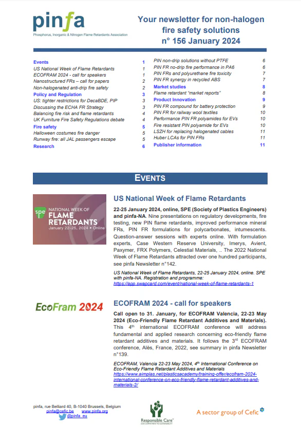 Pinfa Newsletter – Issue 156 – January 2024