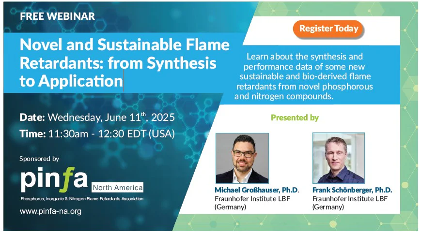 pinfa-NA webinar : Novel and Sustainable Flame Retardants: from Synthesis to Application
