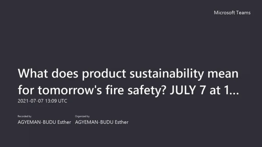 pinfa – What Does Product Sustainability Mean for Tomorrow’s Fire Safety Webinar