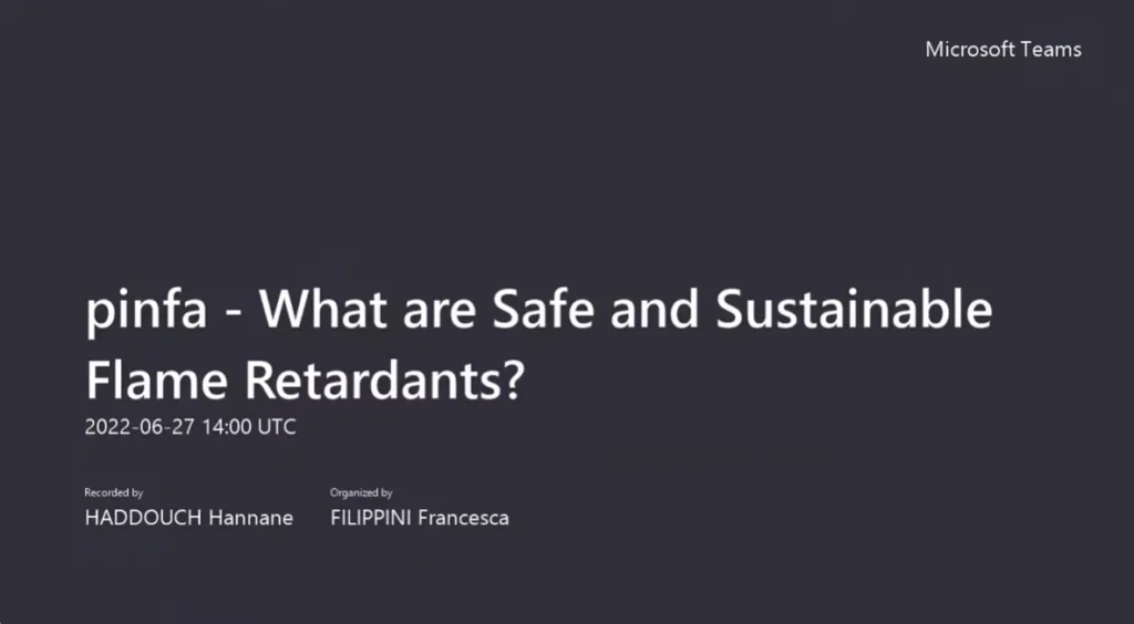 pinfa – What are Safe and Sustainable Flame Retardants (Day 1)