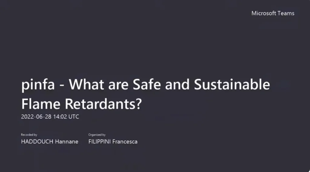 pinfa – What are Safe and Sustainable Flame Retardants (Day 2)
